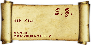 Sik Zia névjegykártya